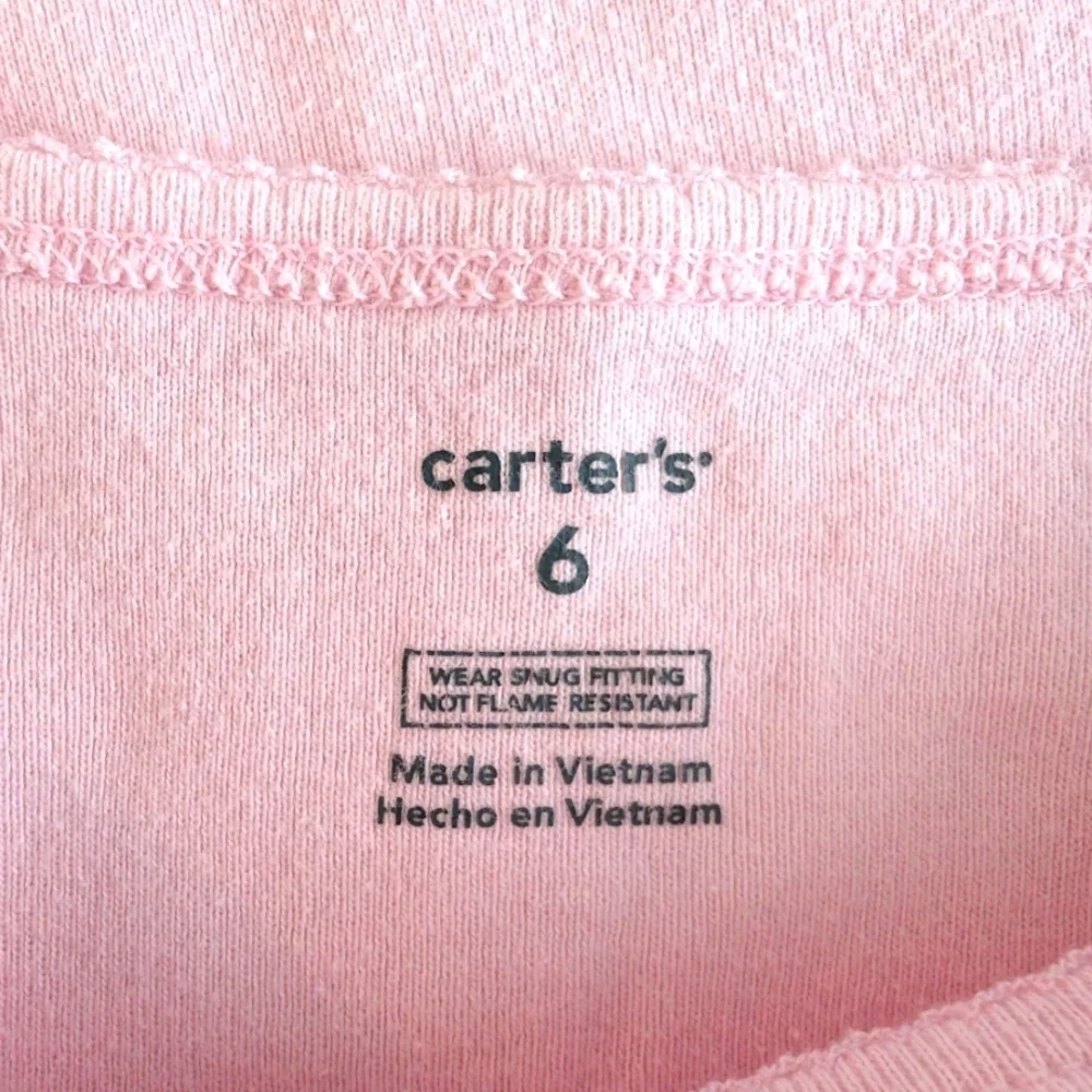 Carter's Girls Pink Ballerina Kids Pajamas COTTON Size 6